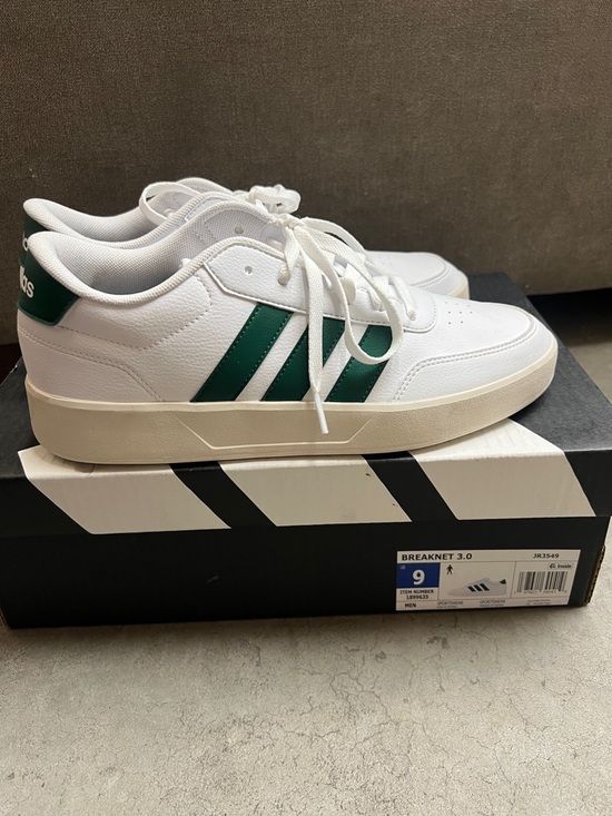 adidas Other - adidas White Sneakers with Green Three-Stripes